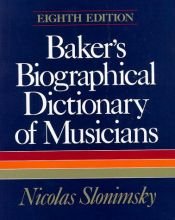 book cover of Baker's Biographical Dictionary of Musicians by Theodore Baker