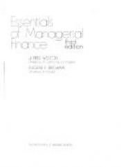 book cover of Essentials Of Managerial Finance by J. Fred Weston
