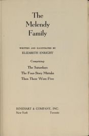 book cover of The Melendy family by Elizabeth Enright