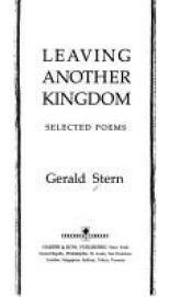 book cover of Leaving Another Kingdom by Gerald Stern