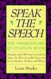 book cover of Speak the speech by William Shakespeare