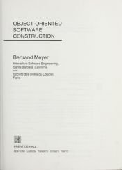 book cover of Object-Oriented Software Construction by バートランド・メイヤー