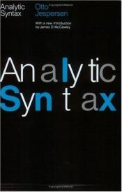 book cover of Analytic syntax by Otto Jespersen