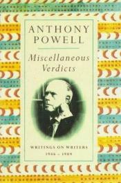 book cover of Miscellaneous verdicts by Anthony Powell