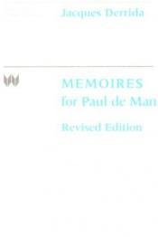 book cover of Mémoires : pour Paul de Man by Jacques Derrida