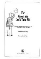 book cover of For Gawdsake Don't Take Me by Martin Page