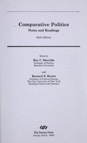 book cover of Comparative Politics: Notes And Readings - 4TH EDITION (1972) by Roy C. Macridis