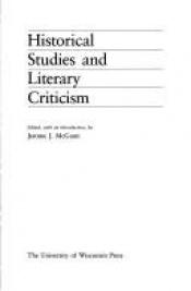 book cover of Historical Studies and Literary Criticism by Jerome J. McGann