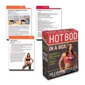 book cover of Jillian Michaels Hot Bod in a Box: Kick Butt with 50 Exercises from TV's Toughest Trainer by Jillian Michaels