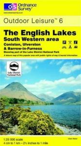 book cover of The English Lakes : South western area : Coniston, Ulverston & Barrow-in-Furness : showing part of the Lake District National Park by Ordnance Survey