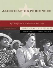 book cover of American Experiences, Volume 2 by Randy Roberts