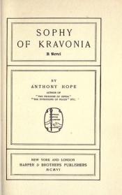 book cover of Sophy of Kravonia by Anthony Hope