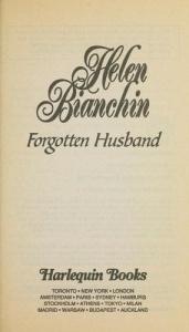 book cover of Forgotten Husband (Harlequin Presents 1809) by Helen Bianchin