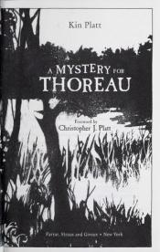 book cover of A Mystery for Thoreau by Kin Platt