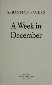 book cover of A Week in December by Sebastian Faulks