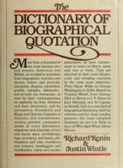 book cover of The Dictionary of biographical quotation of British and American subjects by Richard Kenin