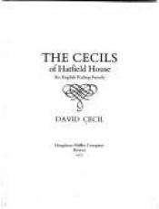 book cover of The Cecils of Hatfield House : An English Ruling Family by Lord David Cecil