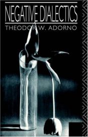 book cover of Negative Dialectics by Theodor W. Adorno