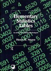 book cover of Elementary Statistics Tables by Henry Neave