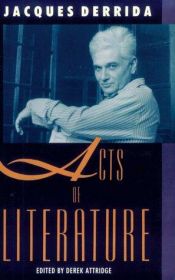 book cover of Acts of Literature by Jacques Derrida