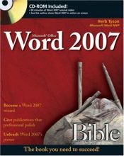 book cover of Microsoft Word 2007 Bible by Herb Tyson