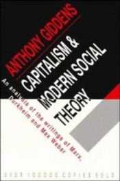 book cover of Capitalism and Modern Social Theory by アンソニー・ギデンズ