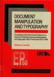 book cover of Document Manipulation and Typography: Proceedings of the International Conference on Electronic Publishing, 1988 (Cambri by Hans van Vliet