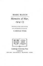 book cover of Memoirs of War, 1914-15 by Marc Bloch