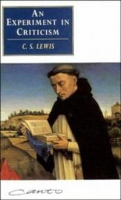 book cover of An Experiment in Criticism by C. S. Lewis