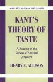 book cover of Kant's theory of taste : a reading of the Critique of aesthetic judgment by Henry E. Allison