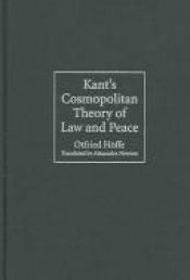 book cover of Kant's cosmopolitan theory of law and peace by Otfried Hoffe