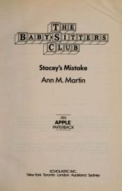 book cover of Stacey's Mistake by Ann M. Martin