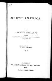 book cover of North America by Anthony Trollope