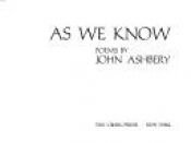 book cover of As we know by John Ashbery