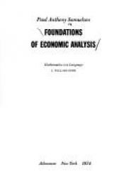 book cover of Foundations of Economic Analysis by Paul Samuelson