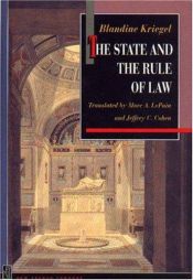 book cover of The state and the rule of law by Blandine Barret-Kriegel