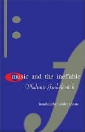 book cover of Music and the ineffable by Vladimir Jankélévitch