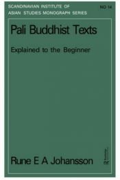 book cover of Pali Buddhist texts Explained to the beginner by Rune E. A. Johansson