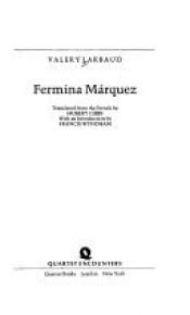 book cover of Fermina Márquez by Valery Larbaud
