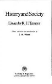 book cover of History and Society by R. H. Tawney