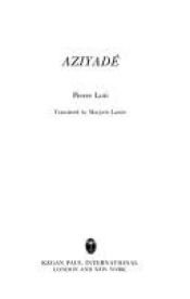 book cover of Aziyadé by Pierre Loti