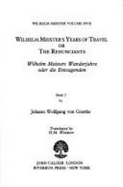 book cover of Wilhelm Meister's Travels by Johann Wolfgang von Goethe
