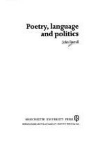 book cover of Poetry, language, and politics by John Barrell