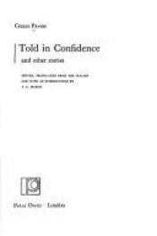 book cover of Told in Confidence, and other stories by צ'זארה פבזה