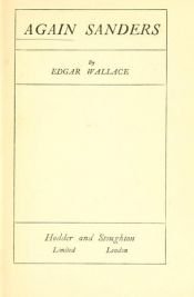 book cover of Again Sanders by Edgar Wallace