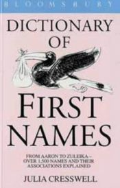 book cover of Bloomsbury Dictionary of First Names by Julia Cresswell