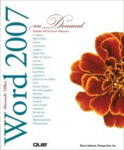 book cover of Microsoft Office Word 2007 On Demand by Steve Johnson
