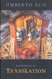 book cover of Experiences in translation by אומברטו אקו