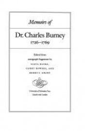 book cover of Memoirs of Dr Charles Burney, 1726-1769 by Charles Burney