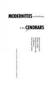 book cover of Modernities and Other Writings by Blaise Cendrars